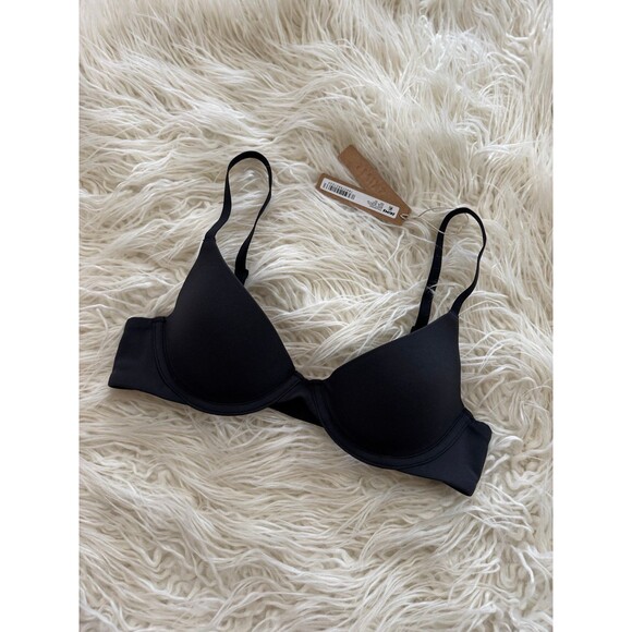 Skims Fits Everybody Plunge Bra Onyx Size 34A - Picture 4 of 7